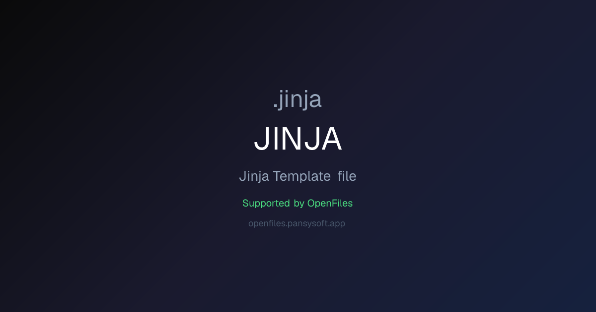 JINJA File Format - OpenFiles